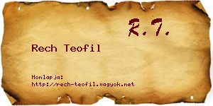 Rech Teofil névjegykártya